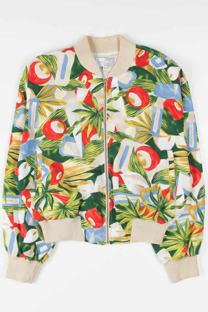 Abstract Leaves Bomber Jacket 18353