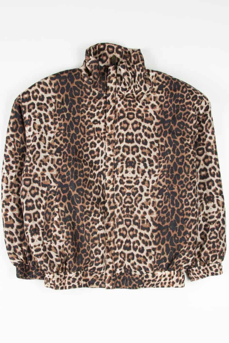 Leopard Print Silk 90s Jacket 18467