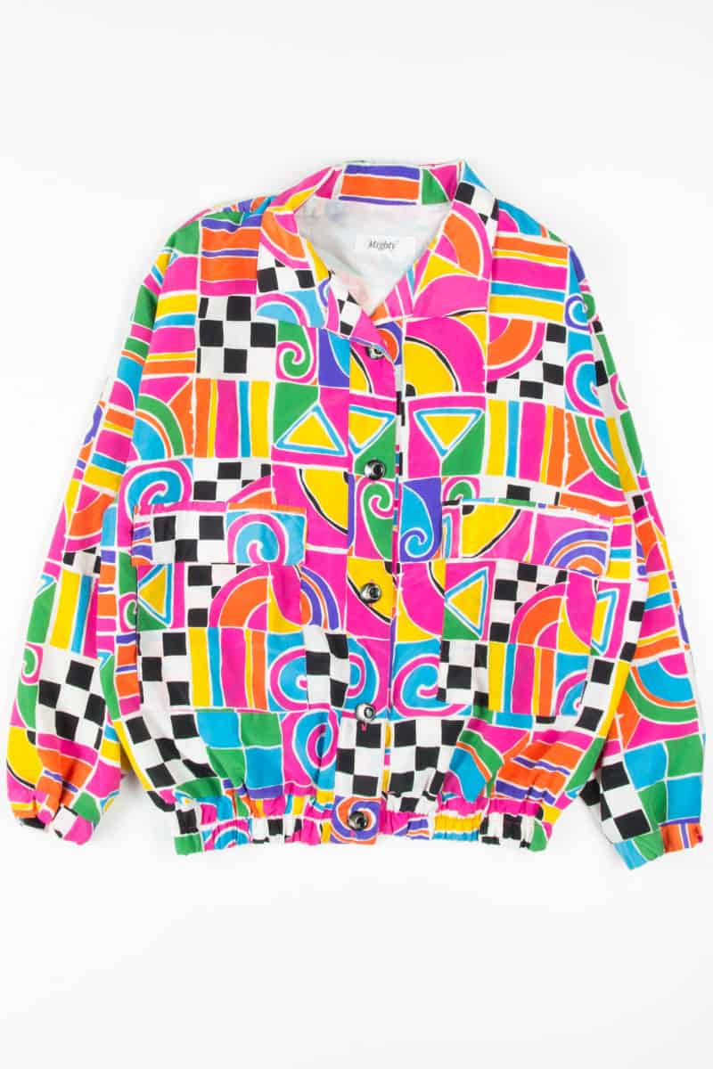 Abstract Pink Shapes 90s Jacket