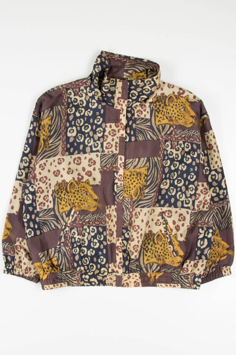 Silk Leopard Print 90s Jacket 18798