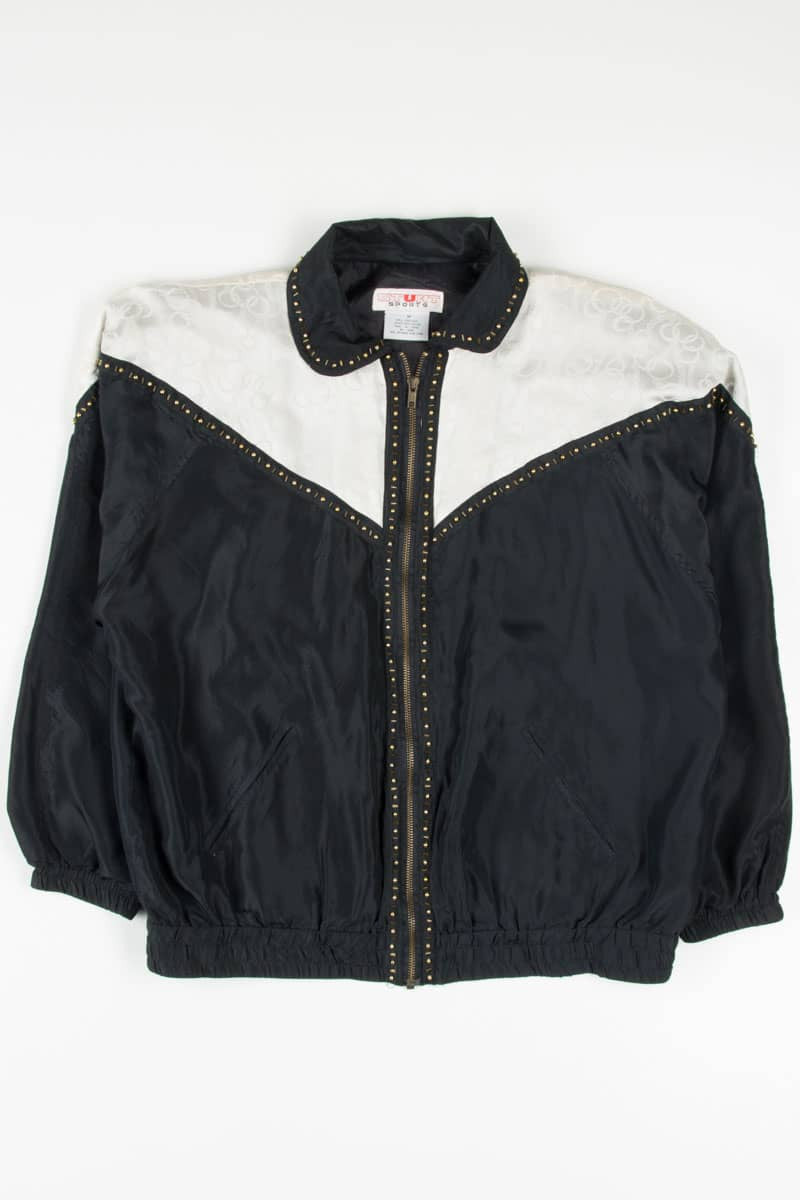 Silk 90s Black & Chain Print Jacket 19049