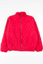 Red Silk Quilted 90s Jacket 19216