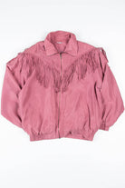 Mauve Silk Fringe Jacket