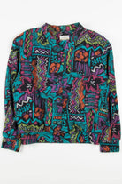 Abstract Floral Button Up Jacket 19476
