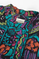 Abstract Floral Button Up Jacket 19476