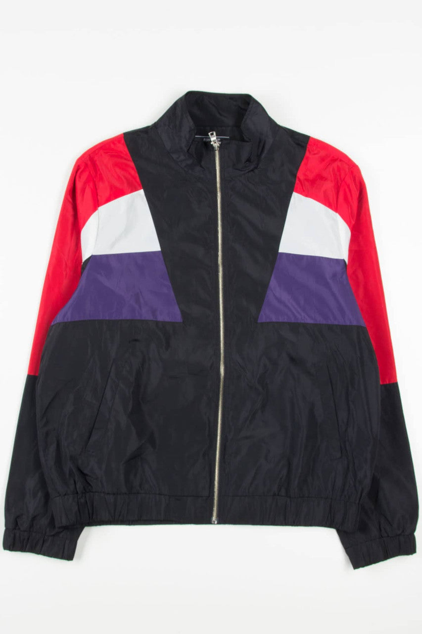 Black Color Blocked 90s Jacket 19488