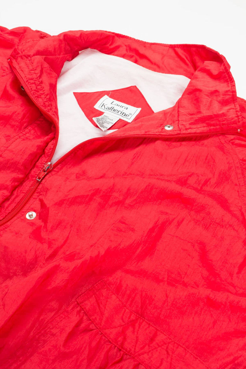 Vintage Red Ruched 90s Jacket 19534