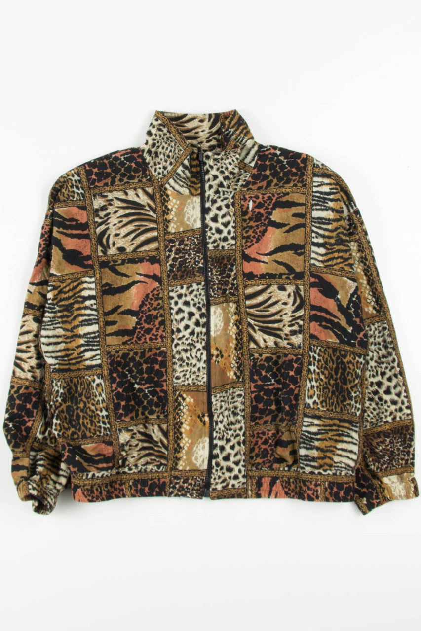 Vintage Silk Animal Print 90s Jacket 19560