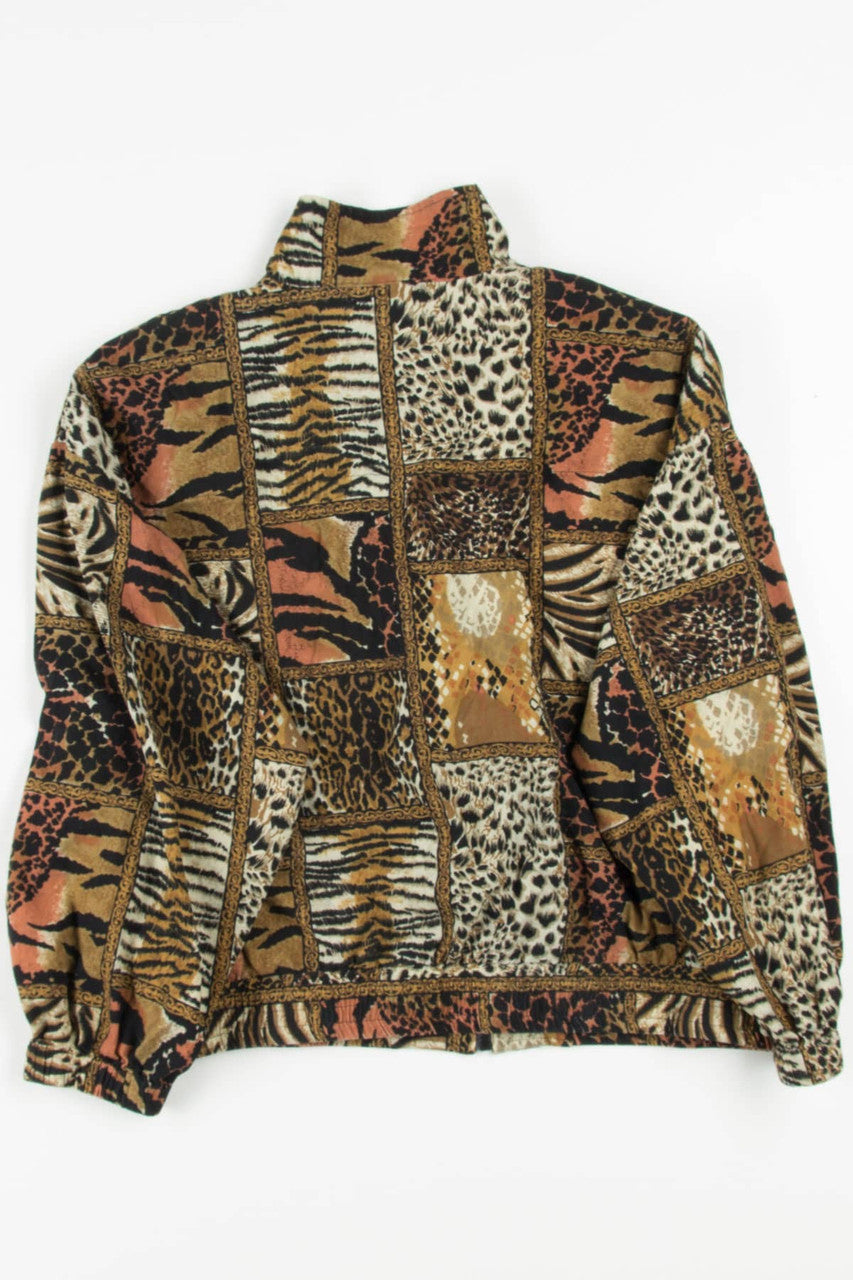 Vintage Silk Animal Print 90s Jacket 19560