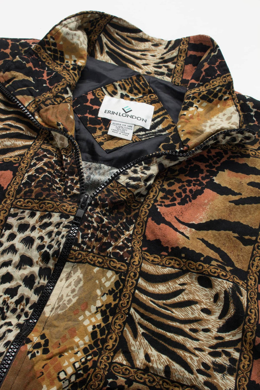 Vintage Silk Animal Print 90s Jacket 19560