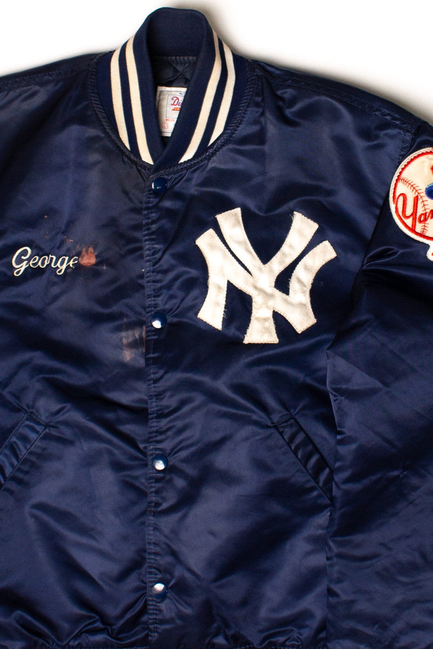 George's Vintage New York Yankees Satin Starter Bomber Jacket (1980s)
