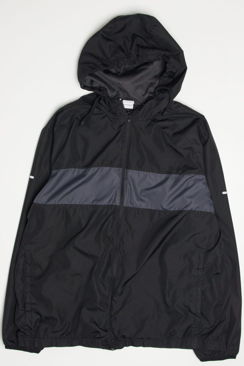 Black & Grey Chest Striped Starter Windbreaker 19706