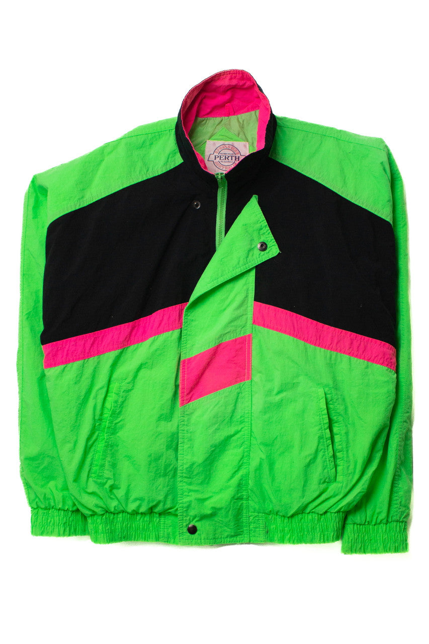 Vintage Neon Black Windbreaker (sz. Medium)