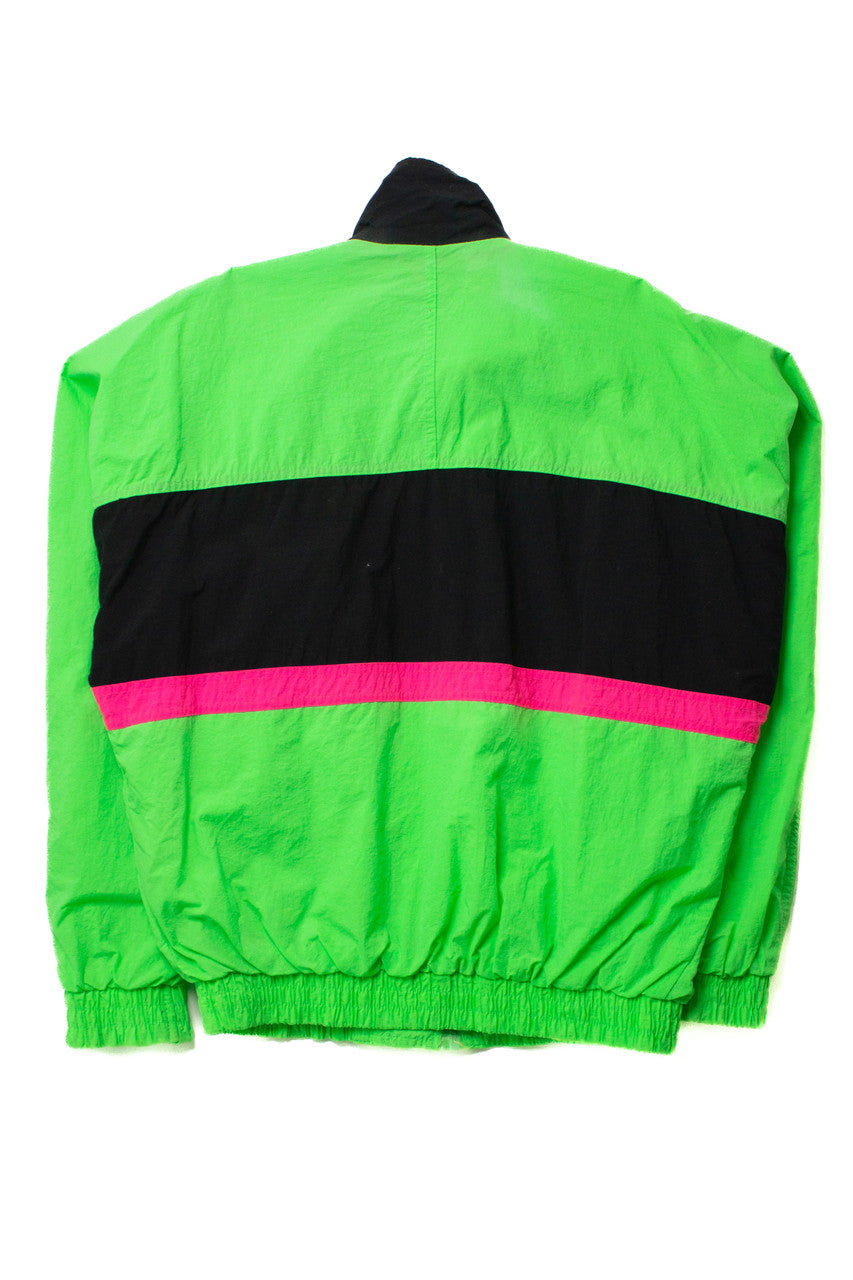 Vintage Neon Black Windbreaker (sz. Medium)