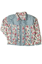Light Blue Floral Rose Bouquet 90s Jacket