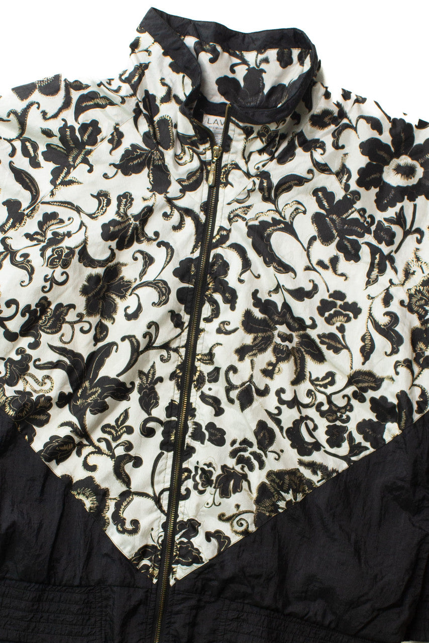 Vintage Black Floral 90s Jacket (1990s)