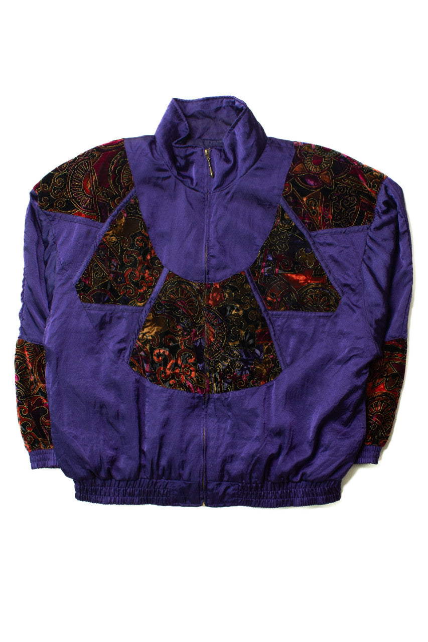 Vintage Purple Woven Patch 90s Jacket (1990s)