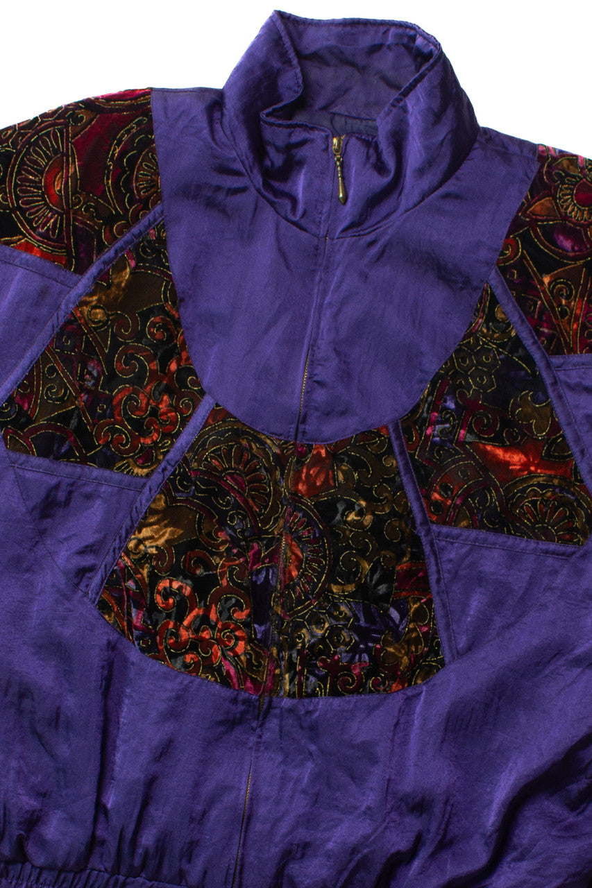 Vintage Purple Woven Patch 90s Jacket (1990s)