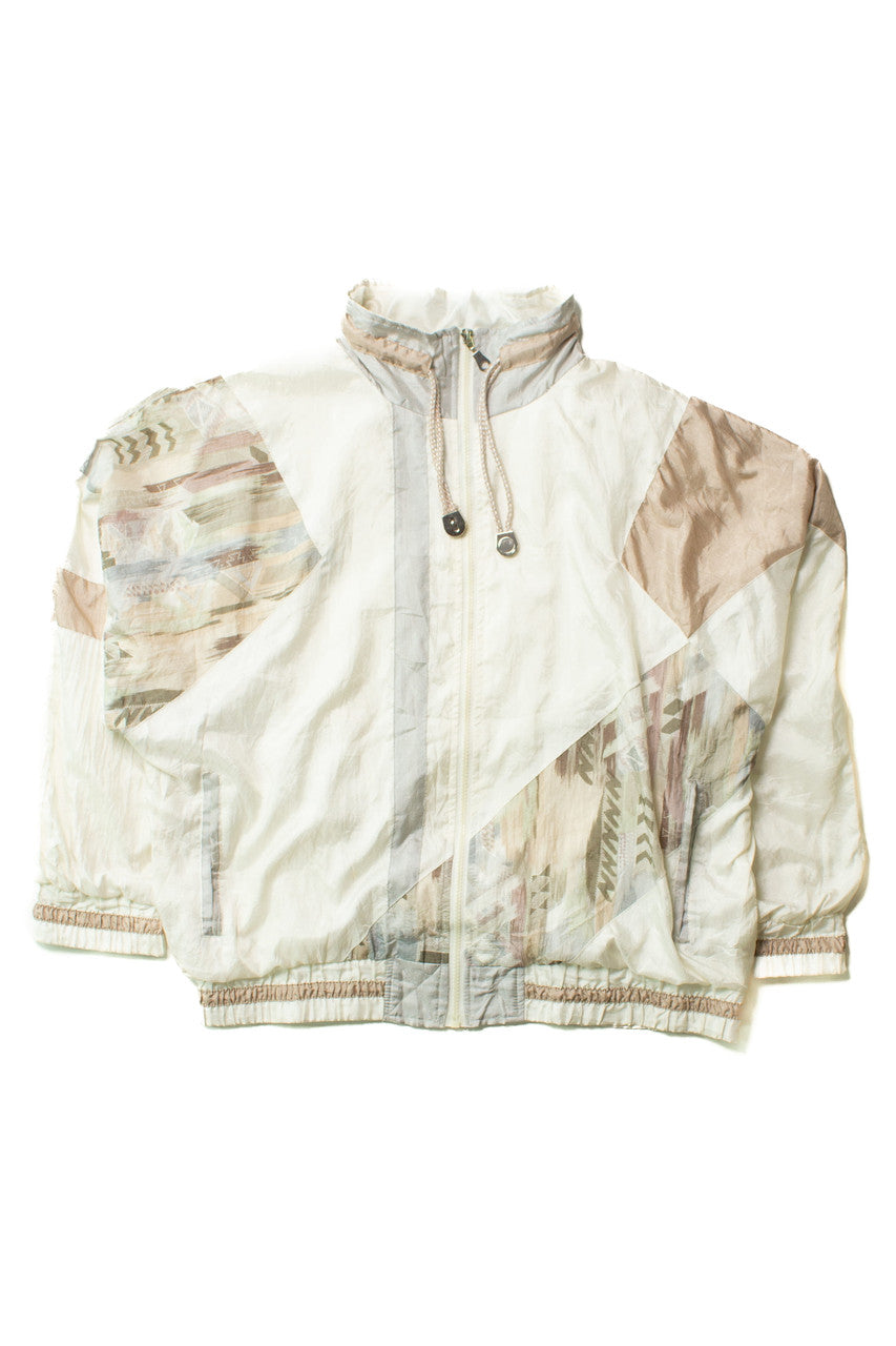 Vintage White Abstract 90s Jacket (1990s)
