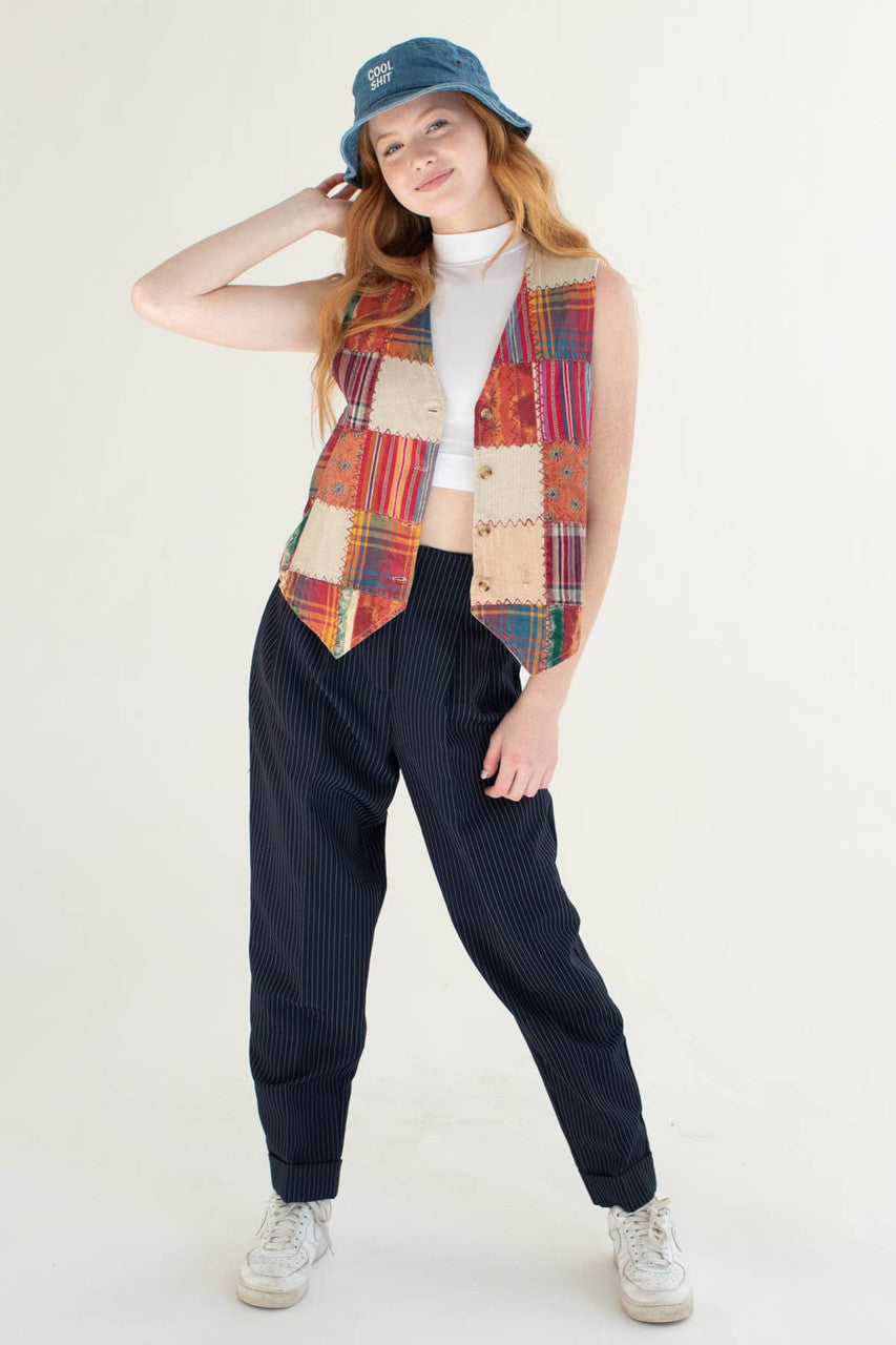 Linen Patchwork Vest