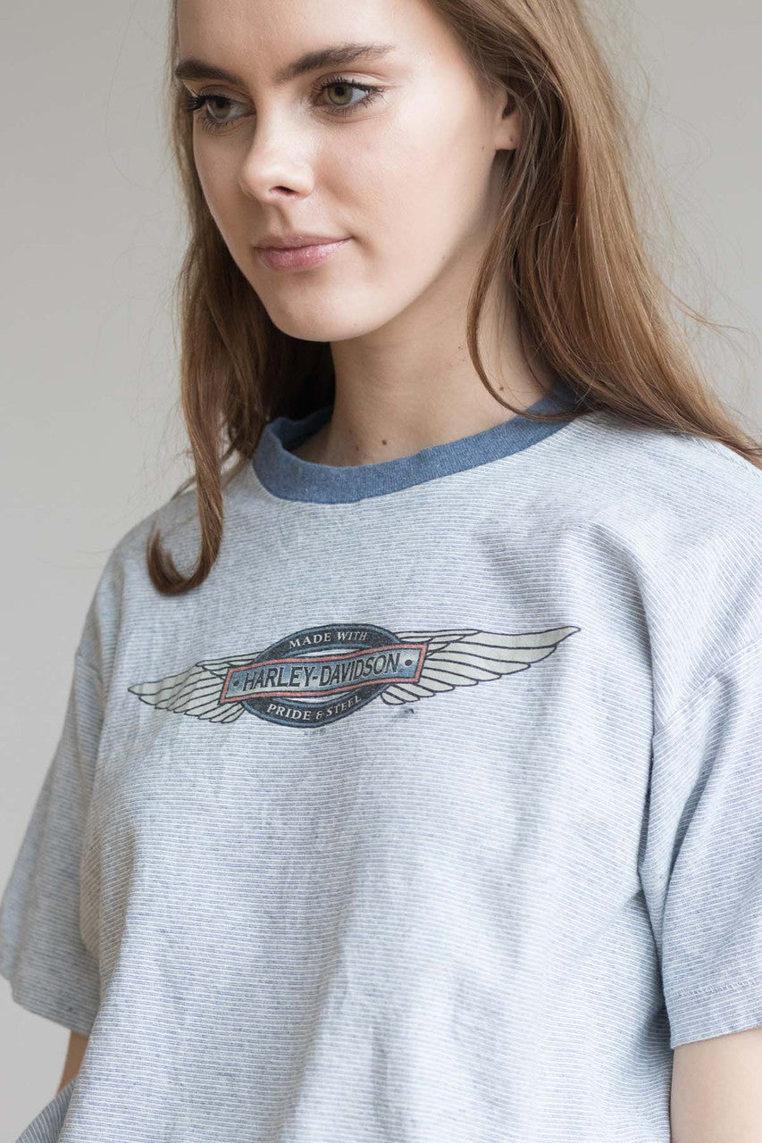 90s Striped Harley Davidson Tee