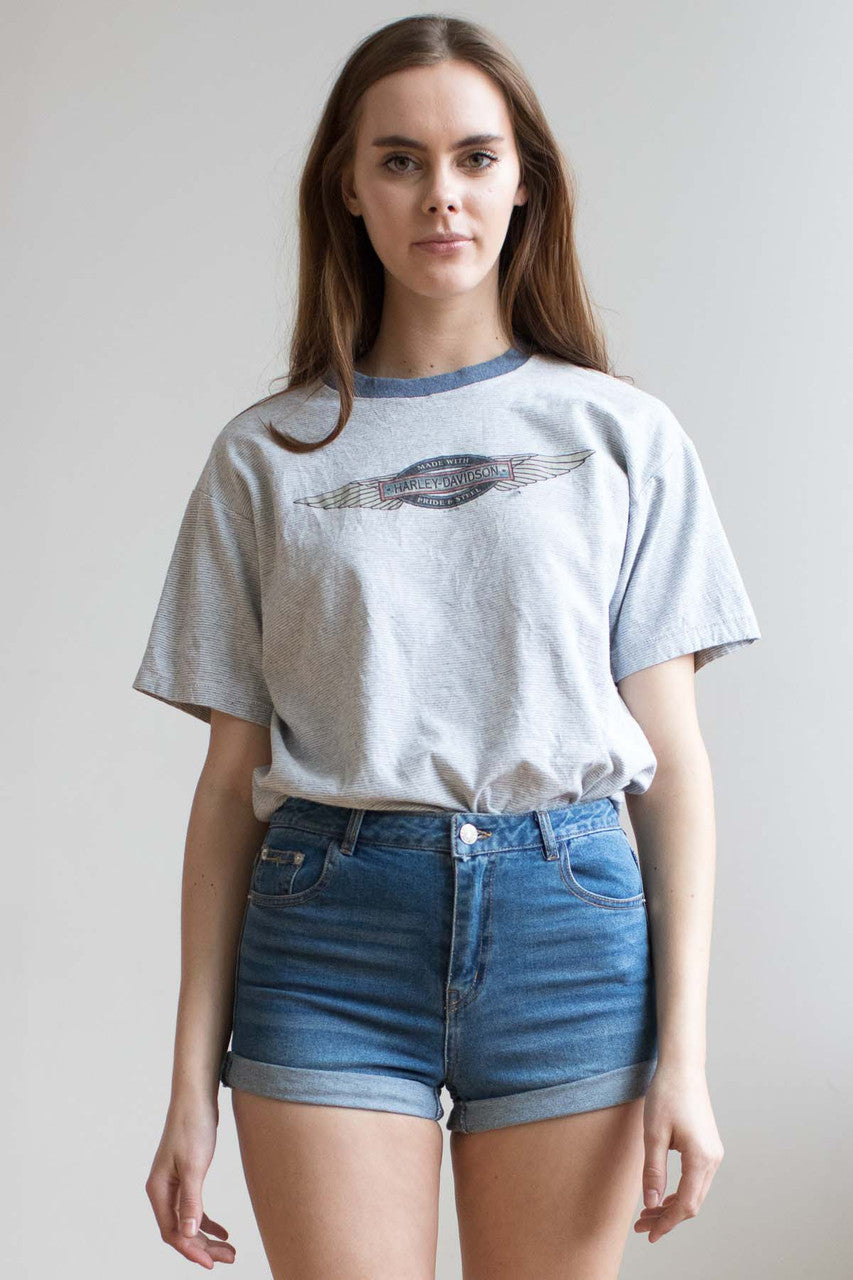 90s Striped Harley Davidson Tee