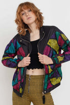 Black 90s Triangle Print Windbreaker