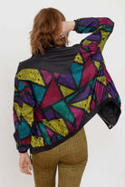 Black 90s Triangle Print Windbreaker
