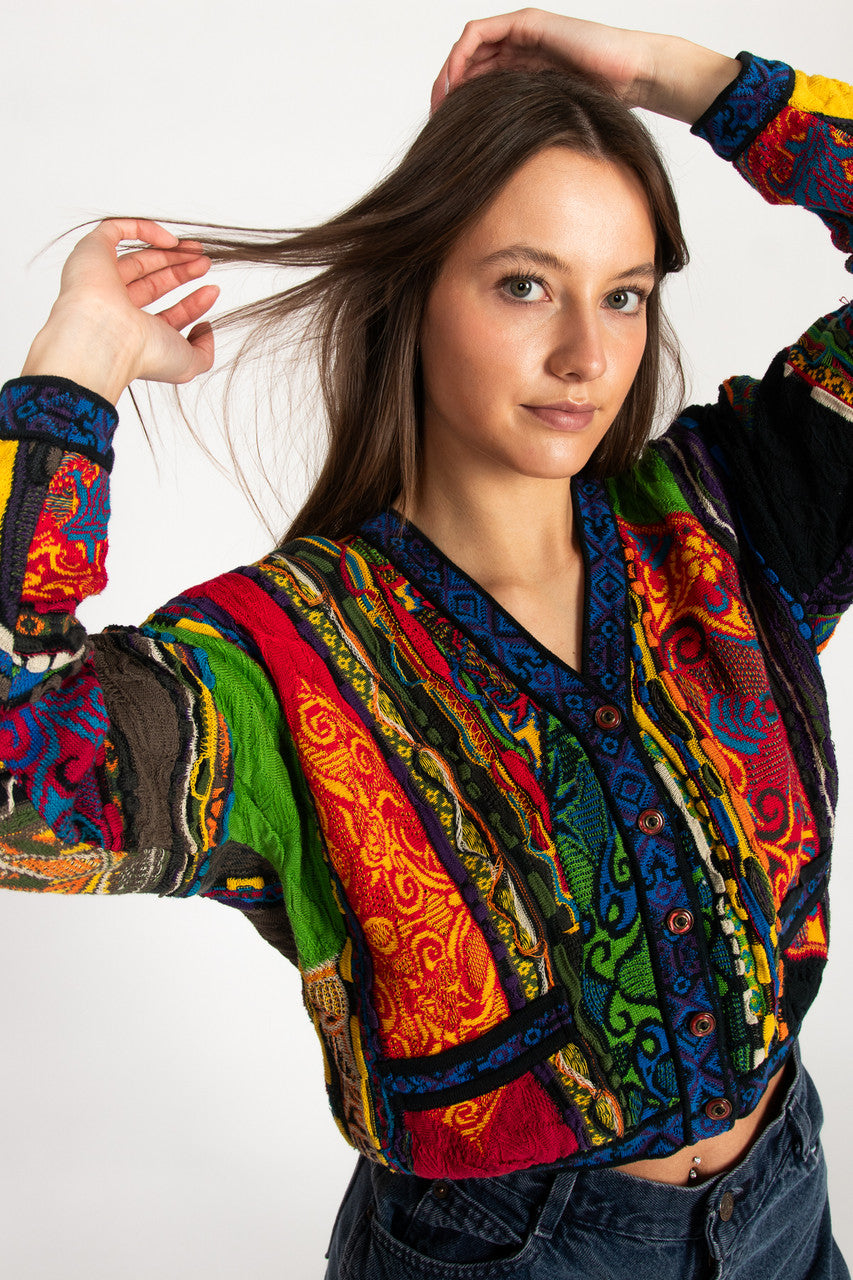 Vintage Coogi Cropped Cardigan Sweater (1990s)