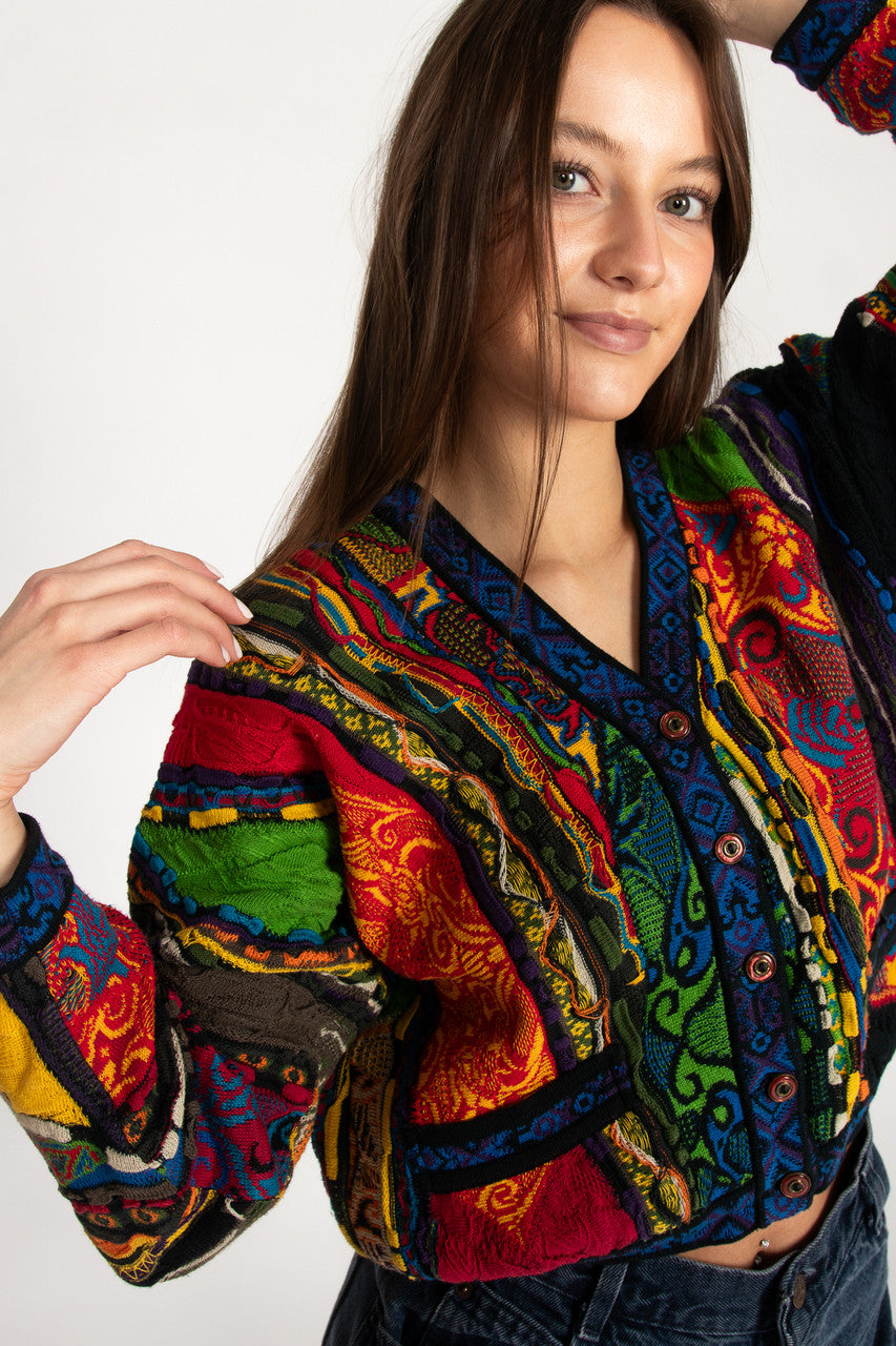 Vintage Coogi Cropped Cardigan Sweater (1990s)
