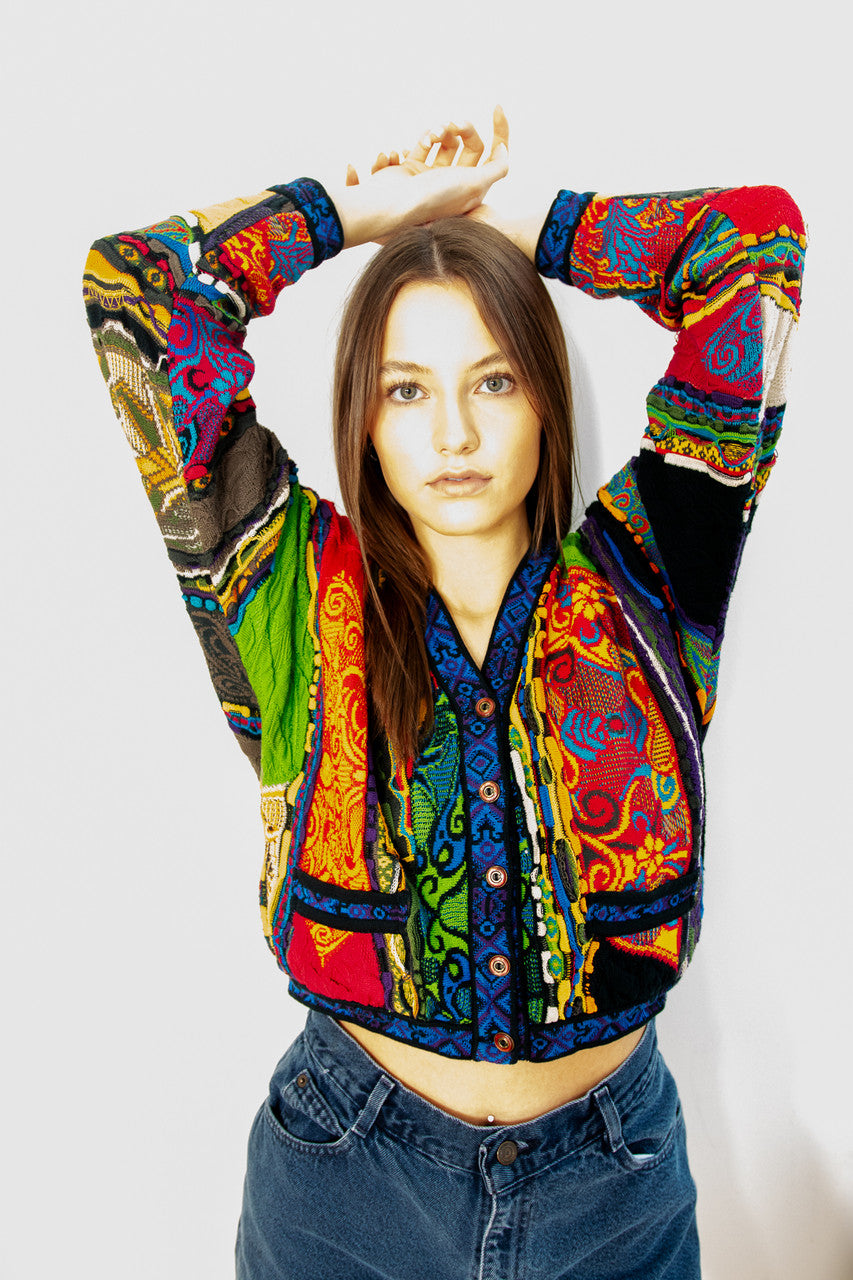 Vintage Coogi Cropped Cardigan Sweater (1990s)