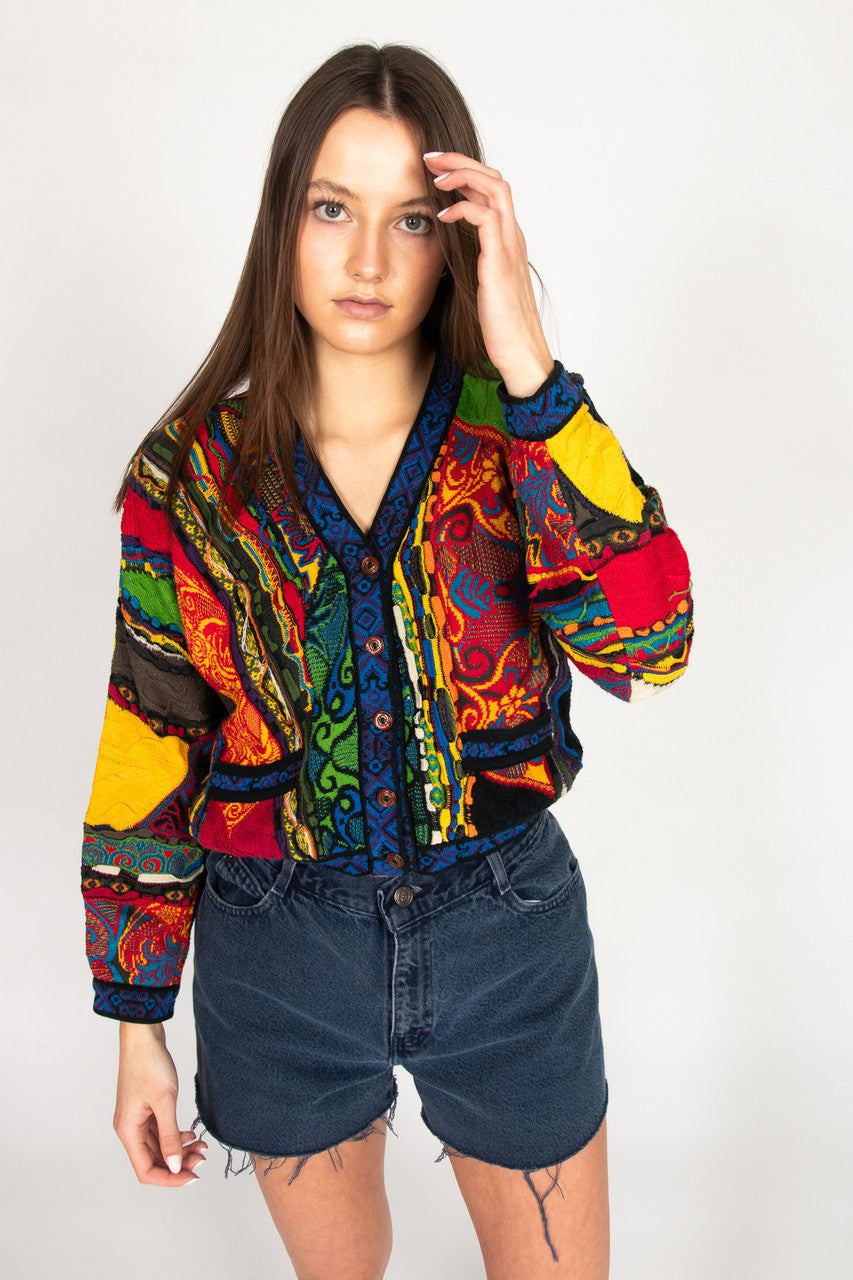 Vintage Coogi Cropped Cardigan Sweater (1990s)
