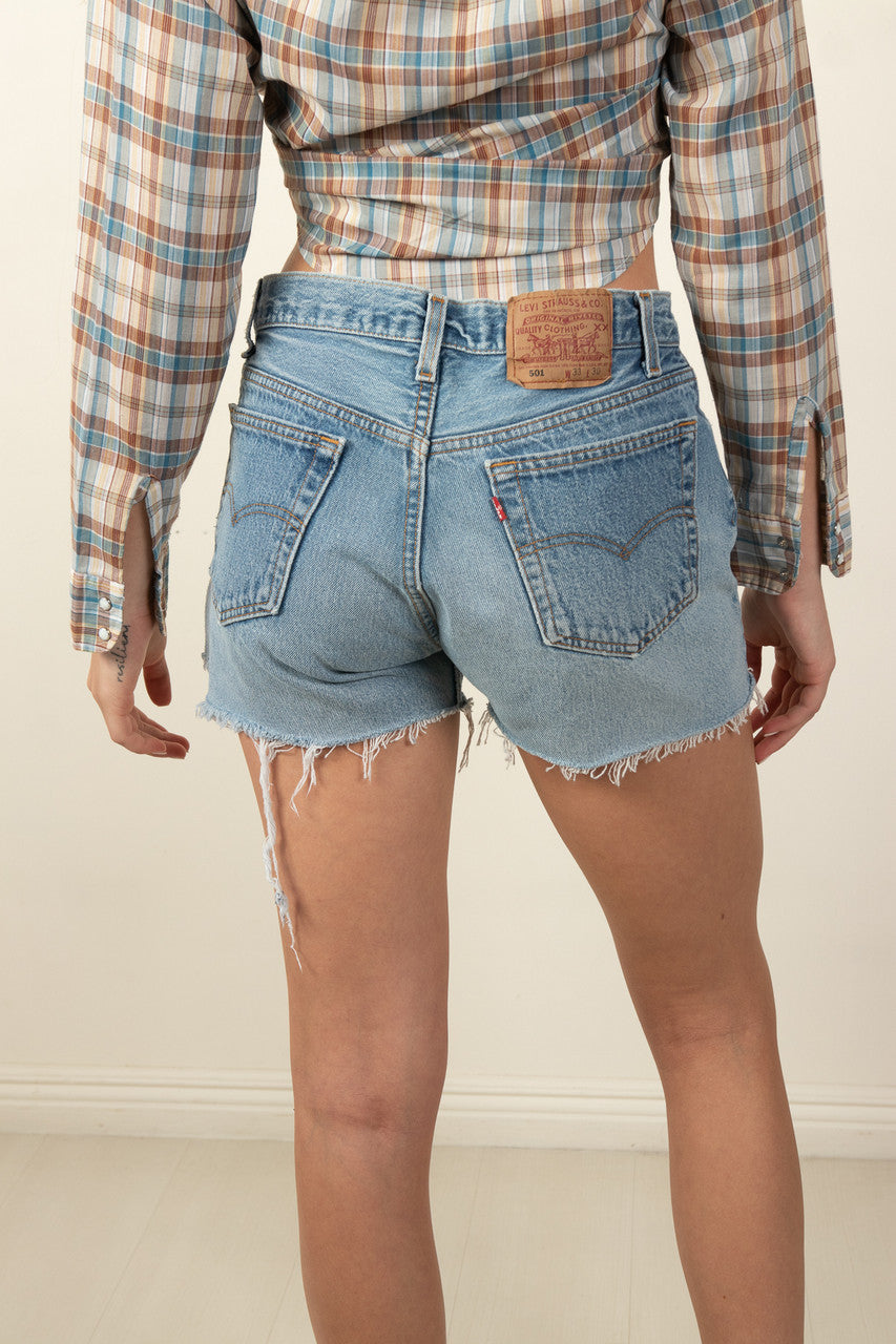Vintage Levi's Button Fly 501 Cutoff Denim Shorts (sz. 33)