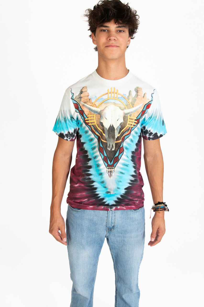 Vintage 1992 Liquid Blue Skull Eagle Tie Dye T-Shirt