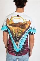 Vintage 1992 Liquid Blue Skull Eagle Tie Dye T-Shirt