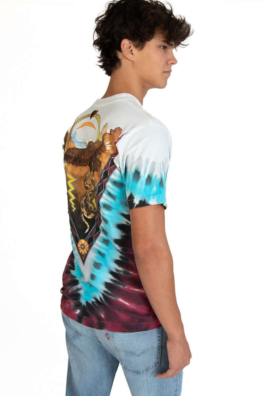 Vintage 1992 Liquid Blue Skull Eagle Tie Dye T-Shirt