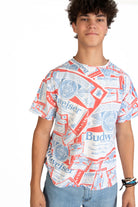 Vintage Budweiser All Over Print Single Stitch T-Shirt