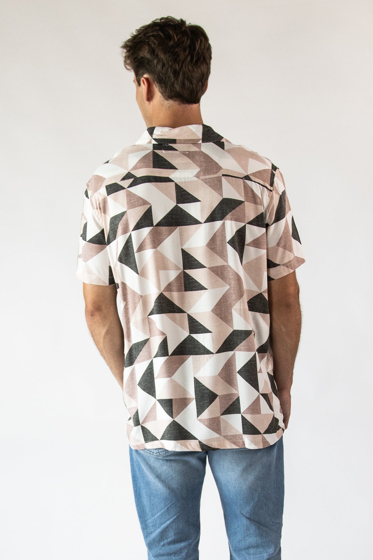 Abstract Woven Button Up