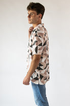 Abstract Woven Button Up