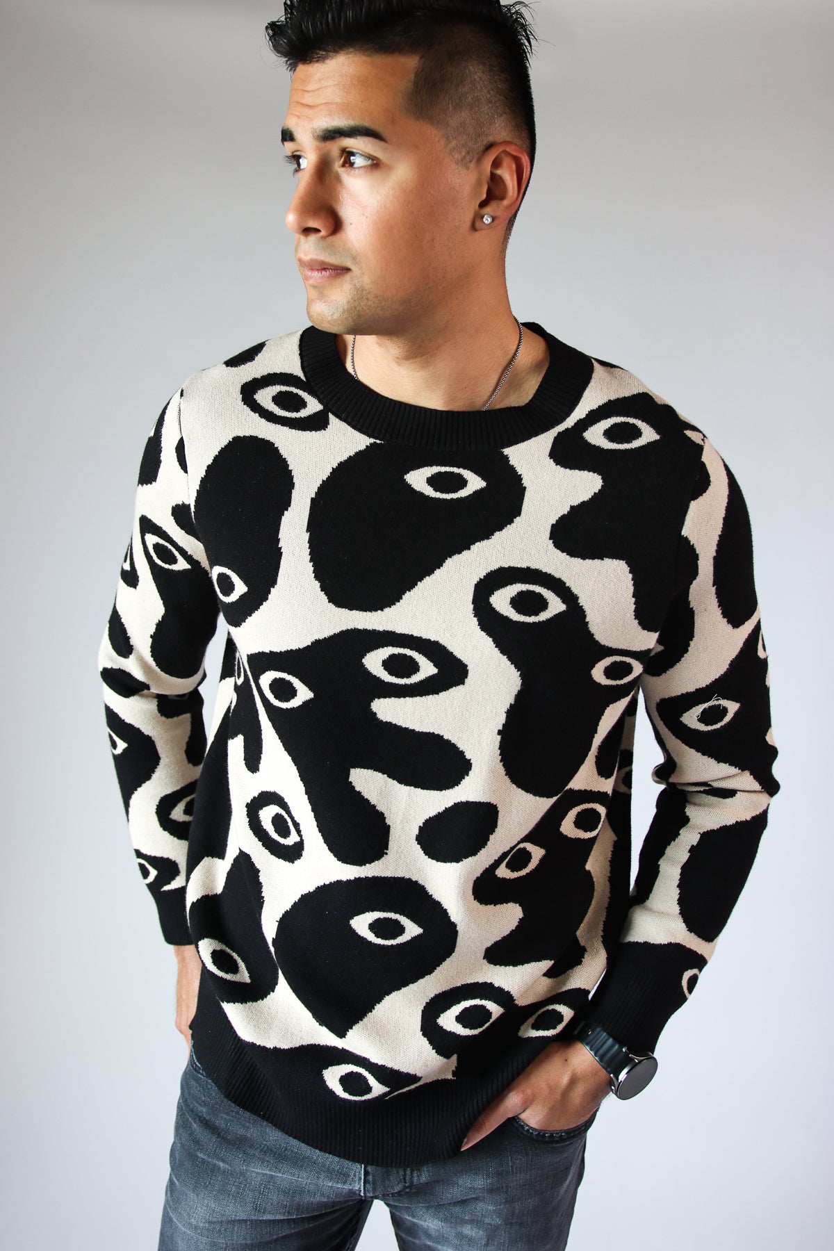 Black and White Amoeba Sweater – Ragstock
