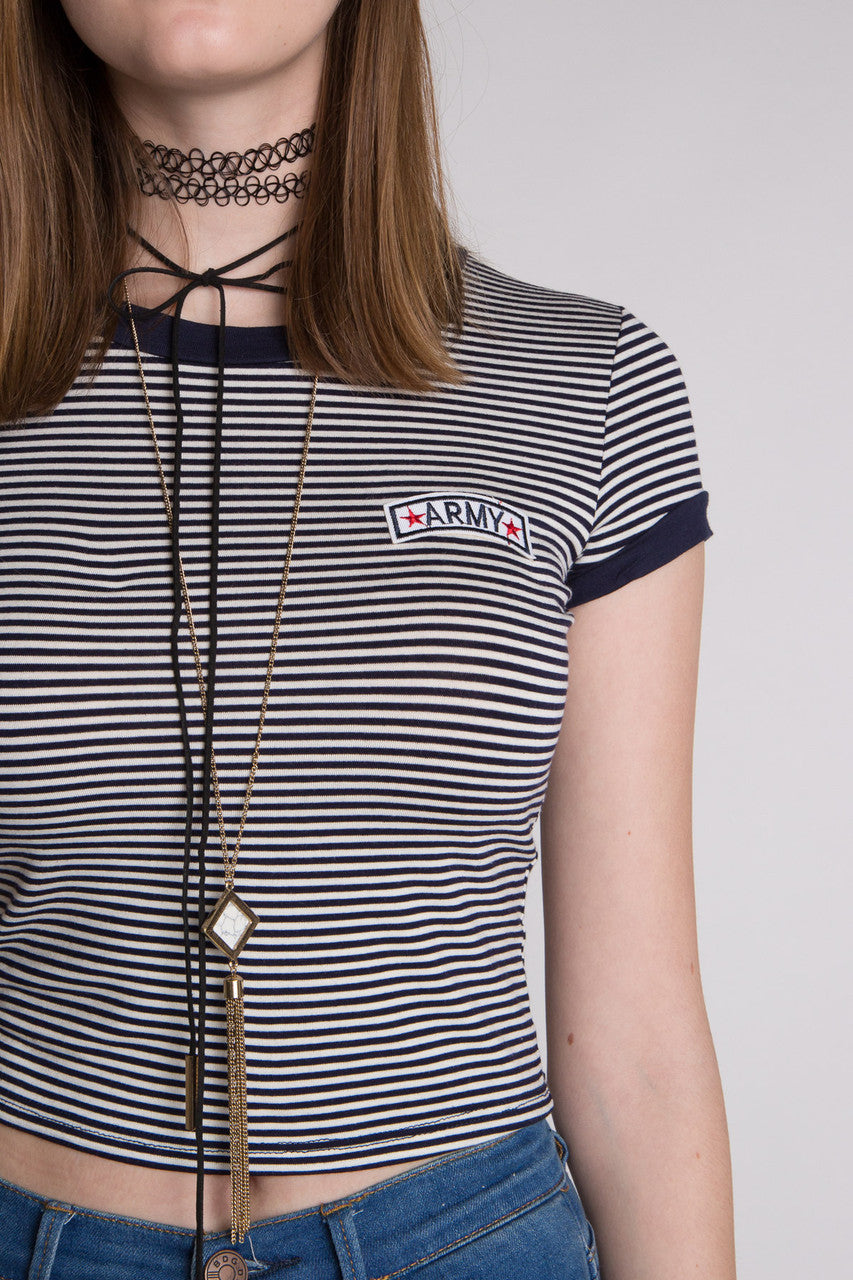 Army Patch Crop Tee