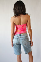 Asymmetrical Hibiscus Tube Top