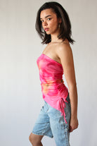 Asymmetrical Hibiscus Tube Top