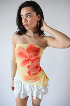 Asymmetrical Hibiscus Tube Top