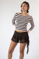 Asymmetrical Lace Ruffle Skort