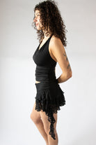 Asymmetrical Lace Ruffle Skort