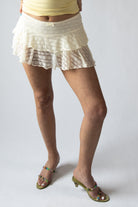 Asymmetrical Lace Ruffle Skort