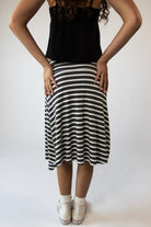Asymmetrical Stripe Midi Skirt