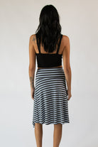 Asymmetrical Stripe Midi Skirt