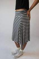 Asymmetrical Stripe Midi Skirt